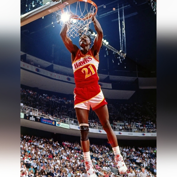 DOMINIQUE WILKINS HAWKS SLAM DUNK OLD SCHOOL GLOSSY 8.5x11 BASKETBALL POSTER!🔥 - Picture 2 of 3